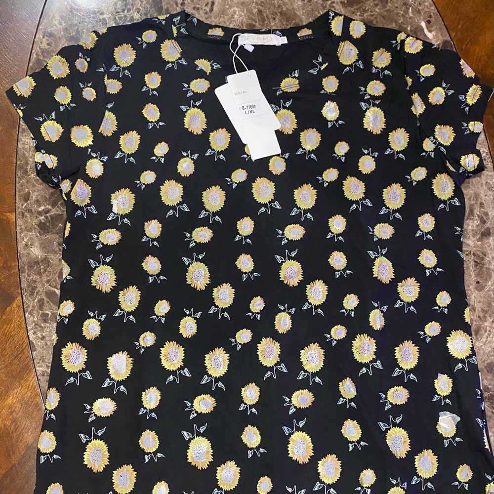 New Black shirt with sunflowers!